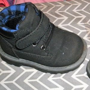 🎀#203 Black&Blue Plaid Mini- Combat Boots